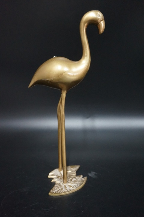 H-P DUŻA MOSIĘŻNA FIGURA PTAK FLAMING 29,5cm