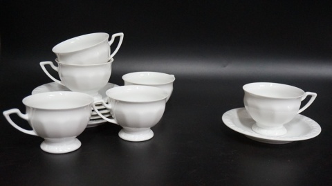H-P FILIŻANKI ROSENTHAL BIAŁA MARIA CLASSIC ROSE 6 szt KOMPLET DO KAWY HERBATY